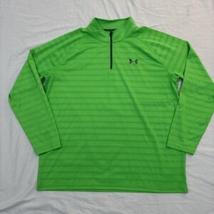 Under Armour Men's XL Long Sleeve 1/4 Zip Shirt Neon Green